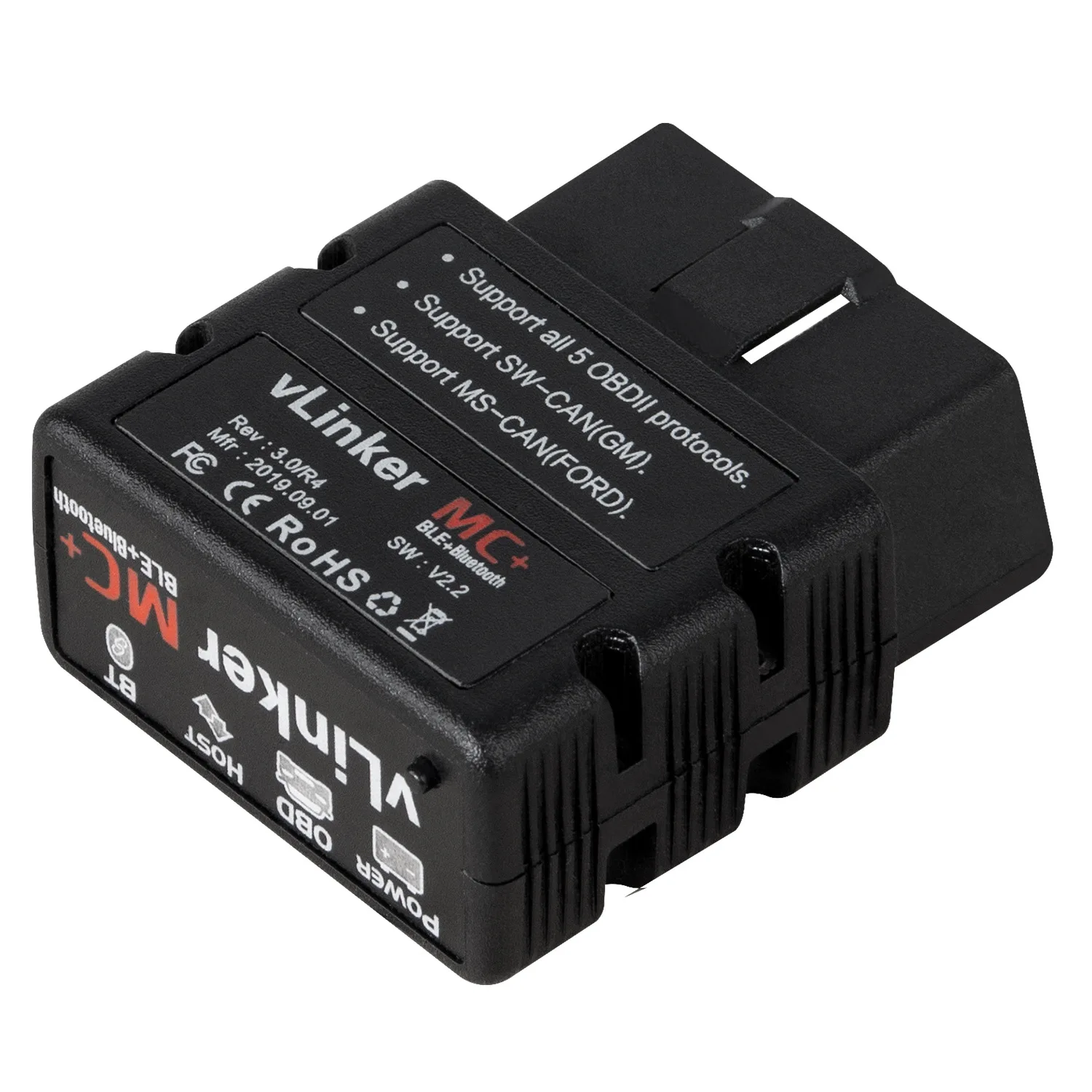 

VLINKER MC + OBD2 считыватель кодов V2.2 BLE 4.0 для Bluetooth автомобильный диагностический анализатор двигателя для Android ISO диагностические инструменты