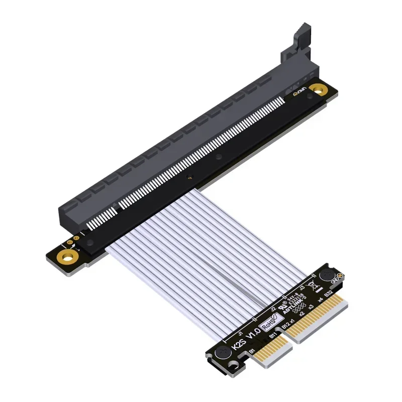 ADT-Link PCI-E 4.0 x4 x8 to x16 Riser Cable Gen 4 PCIe x4 64Gbps PCI E x8 Adapter Cable for RTX3090 RX6800xt GPU Extension Cable