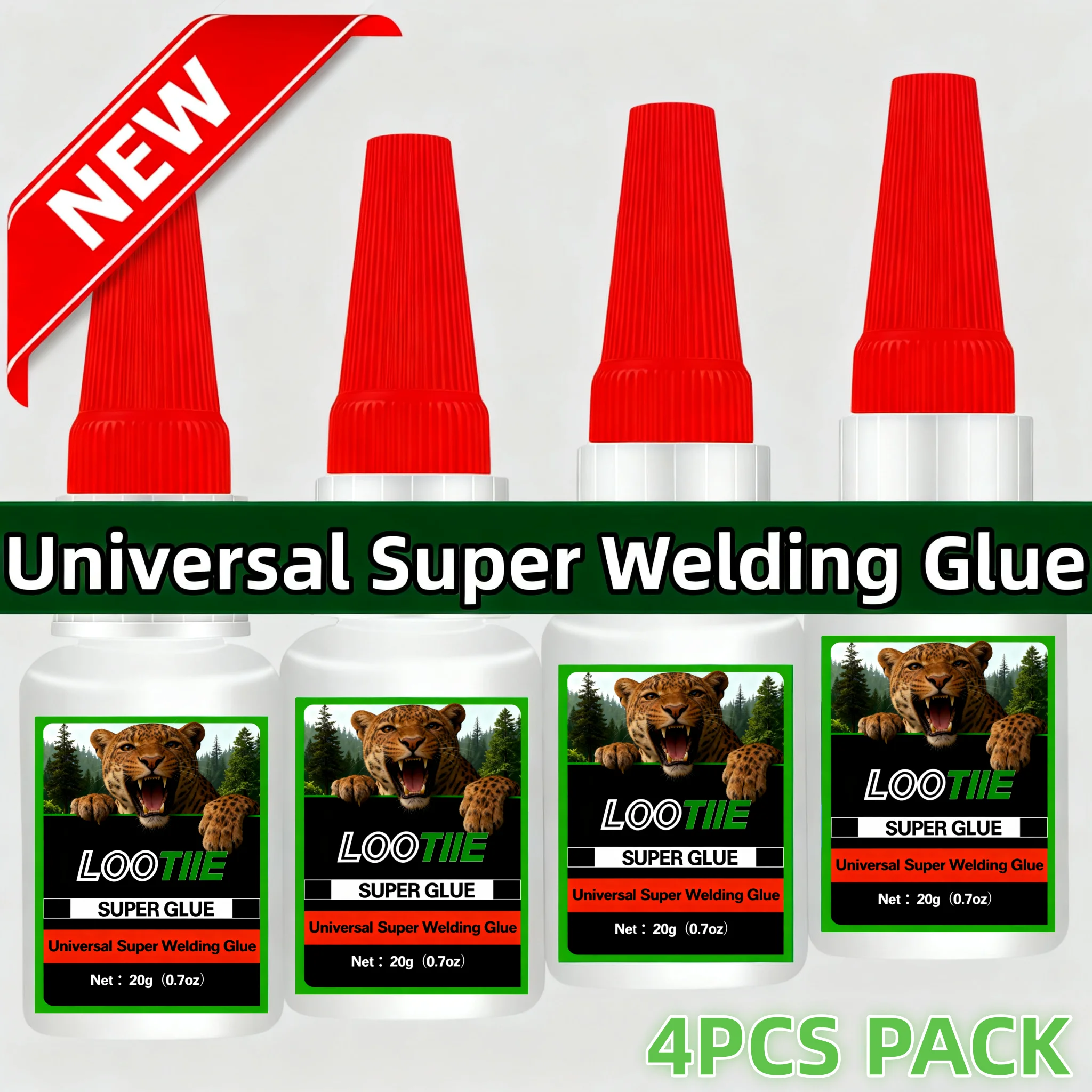 4x20g Strong Waterproof Glue. Repairs Shoes, Tires, Metal, Leather, Plastic. Low Odor, Invisible Fix for Auto, Crafts, DIY