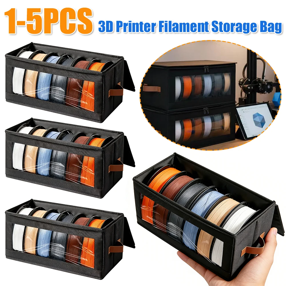 Filament Dehumidifier Storage Cabinet with Desiccants 4 Spools 1KG Stackable for 3D Printing Enthusiasts Home Studio Workshop