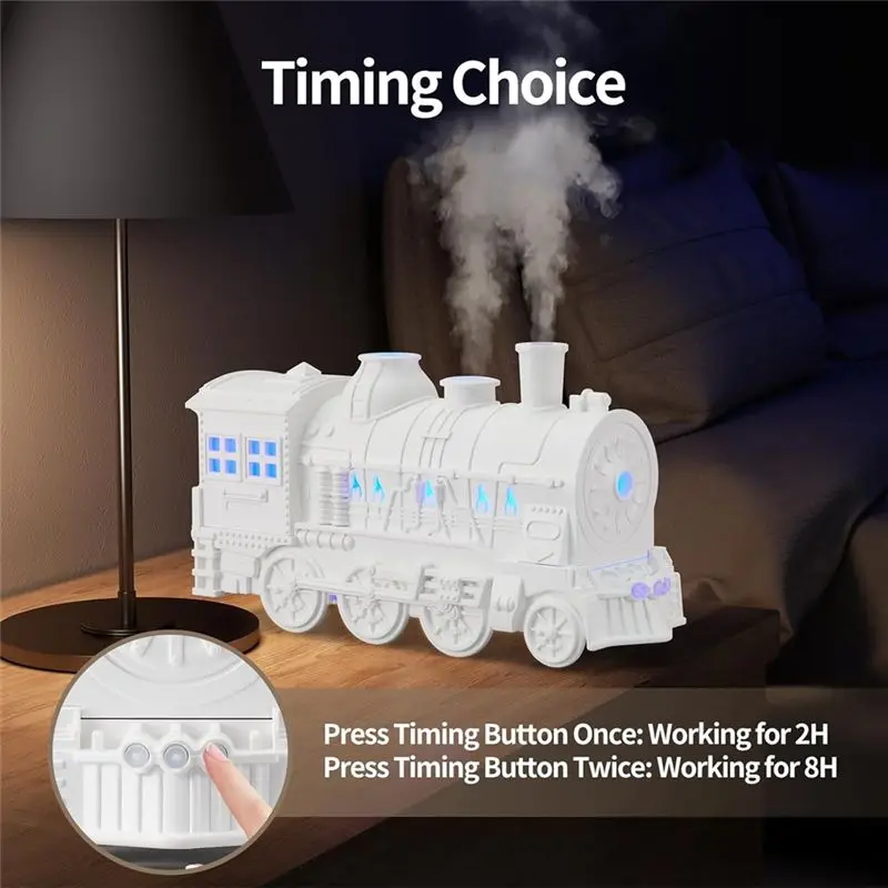 -November USB Aromatherapy Diffuser 300ML Train Quiet Essential Oil Humidifier Cool Mist With Night Light For Bedroom