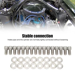 16PCS Stainless Steel Cylinder Head Bolts Kit Replacement For Ford Small Block SBF 260 289 302 351W 351M 400M 351C
