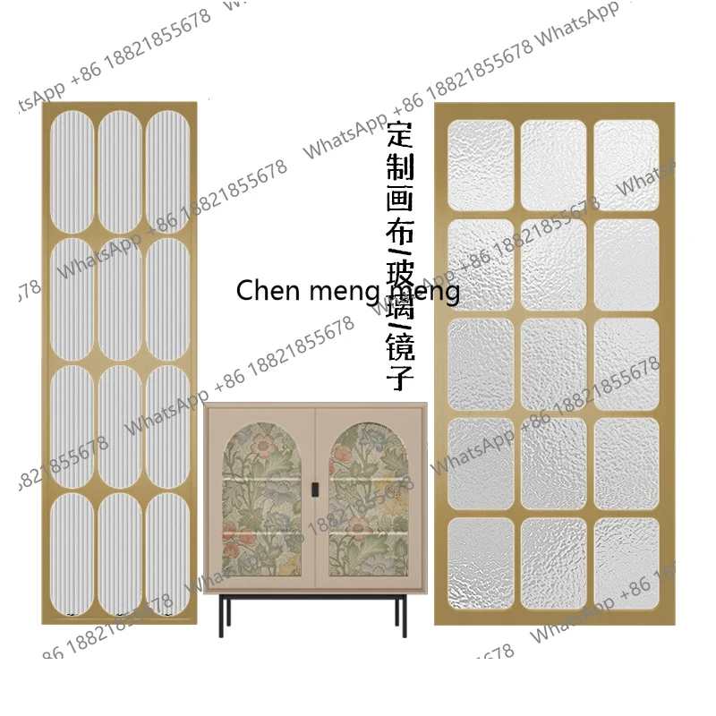 Modern simple entrance screen Changhong glass partition solid wood living room block small apartment light luxury cream wind