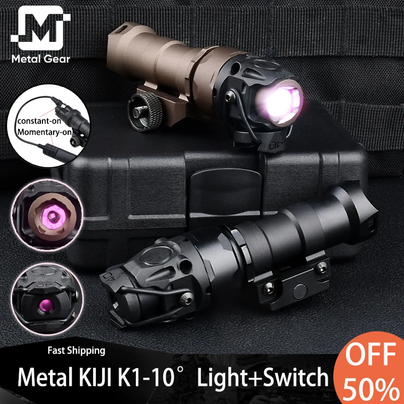 

Tactical Metal KIJI K1-10° IR Illumination Flashlight K1 10 Degree Outdoor Hunting Scout Light Set Dual Function Presure Switch