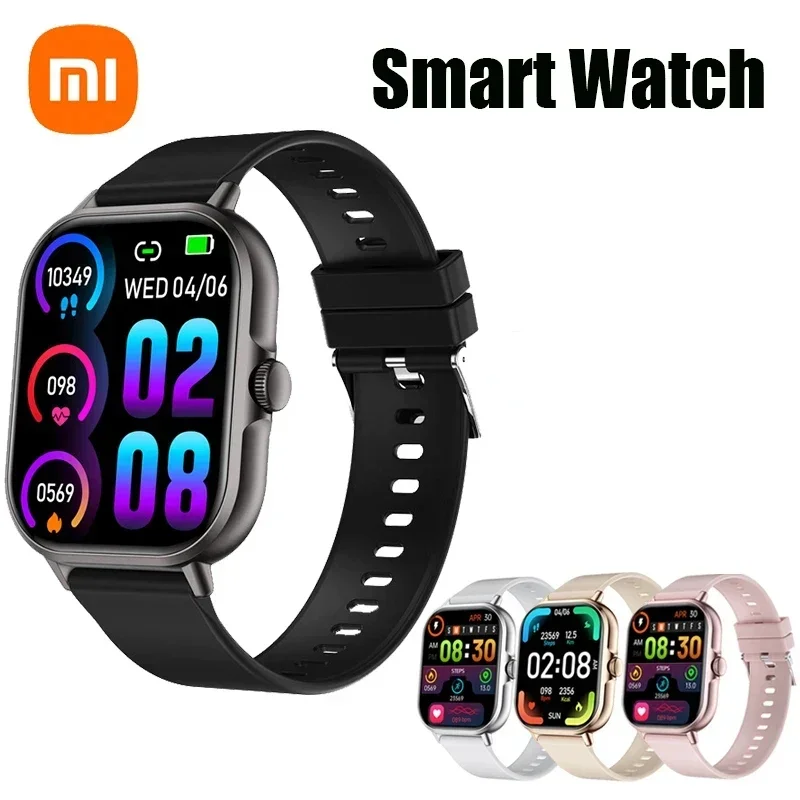 Xiaomi 2025 ساعة ذكية جديدة شاشة لمس كاملة بلوتوث مكالمة هاتفية رياضية 2.01 بوصة رسالة الرد على المكالمات اللياقة البدنية الساعات الرياضية