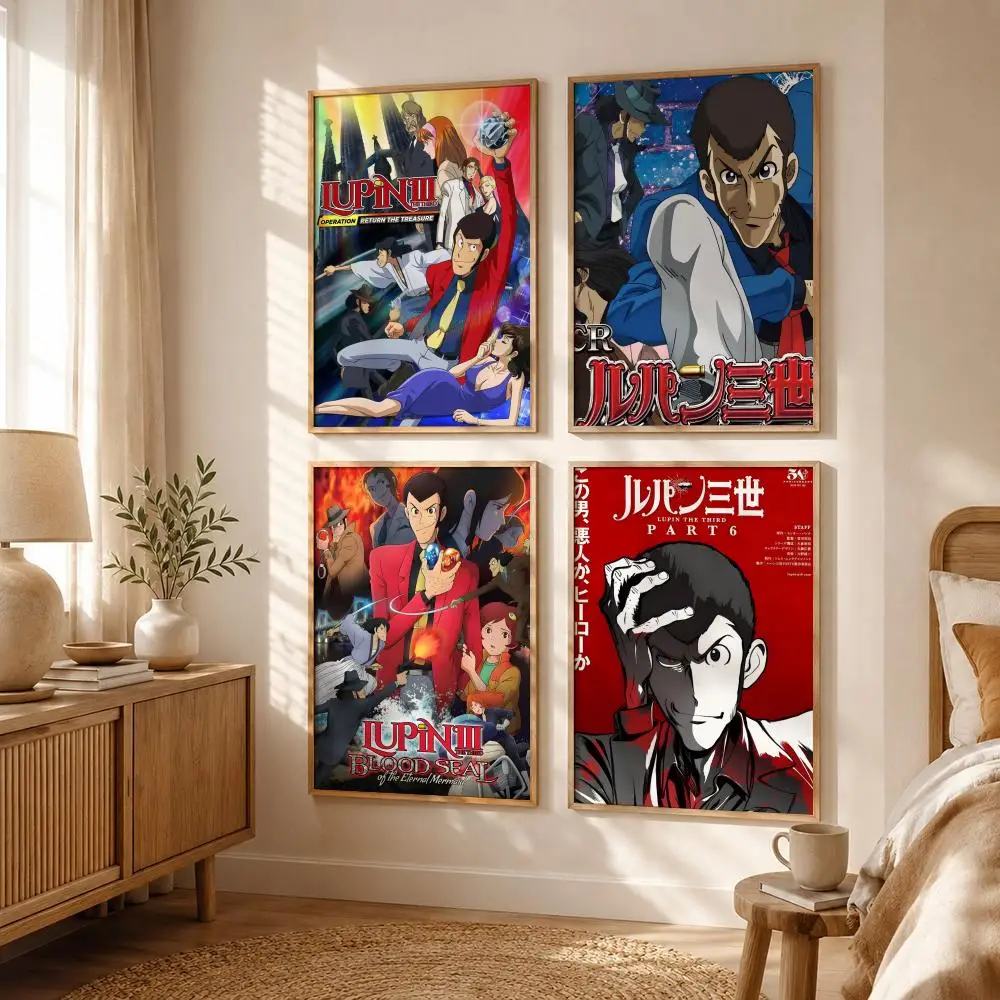 Detective Anime L-Lupin the Third Poster All-match HD Waterproof Self-Adhesive Wall Art Sticker For Home Bedroom