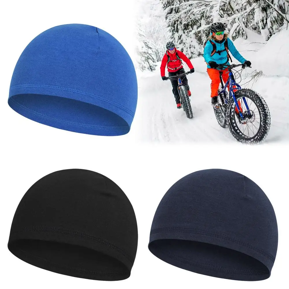 Gorro de ciclismo a prueba de frío para hombres y mujeres, gorro deportivo para mantener el calor al aire libre, forro de casco de esquí, gorro de lana para montañismo