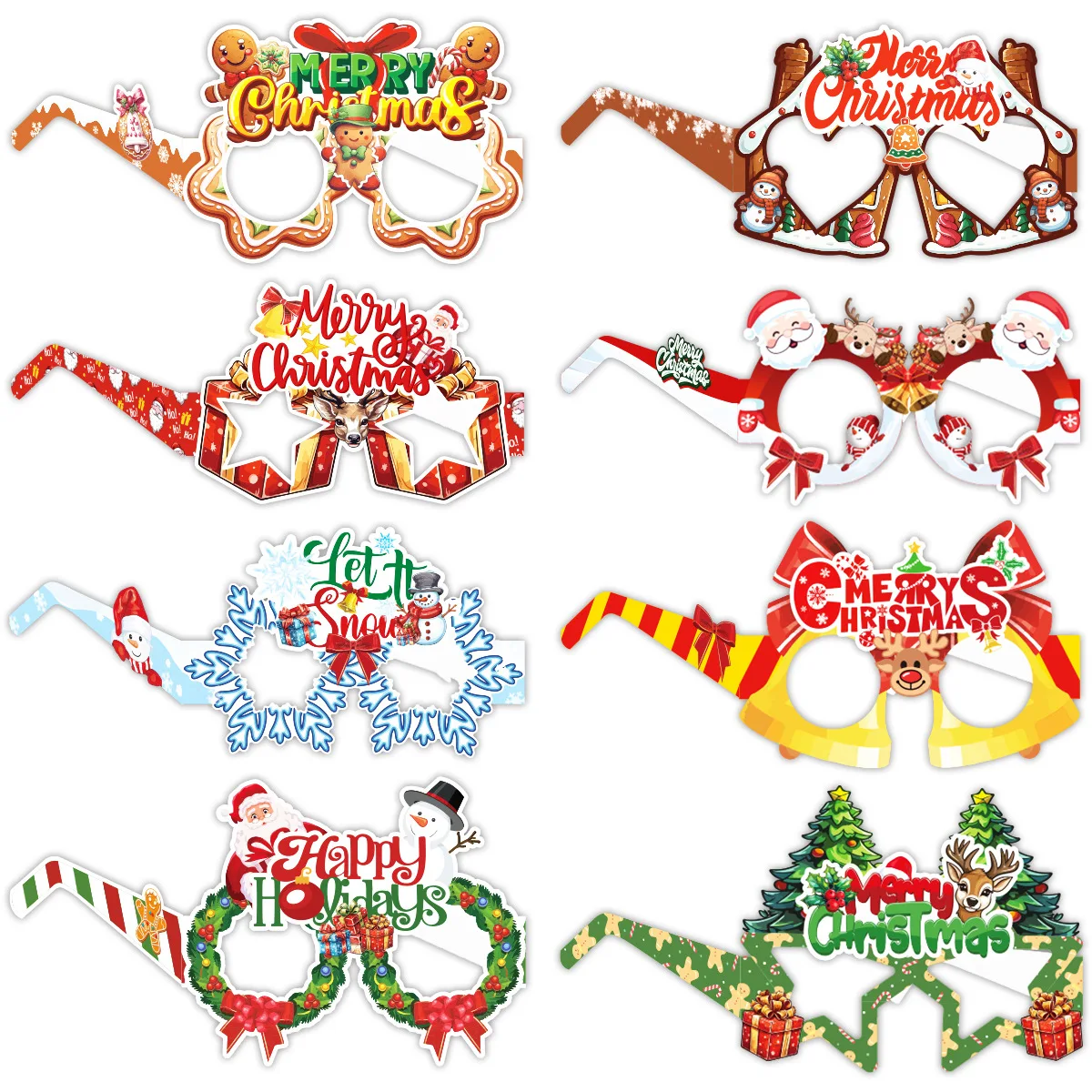 Kerst Santa Claus Eland Sneeuwpop Papieren Bril Trouwen Kerstversiering Voor Thuis 2024 Navidad Natal Noel Gelukkig Nieuwjaar 2025