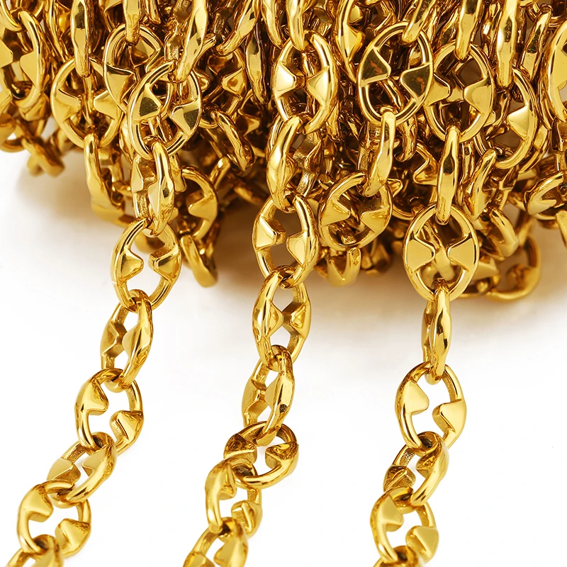 

1 Meter Stainless Steel Pig Nose Large Heavy Gold Chains Oval Chunky Knot for Making Necklace Bracelet Jewelry Making Materials