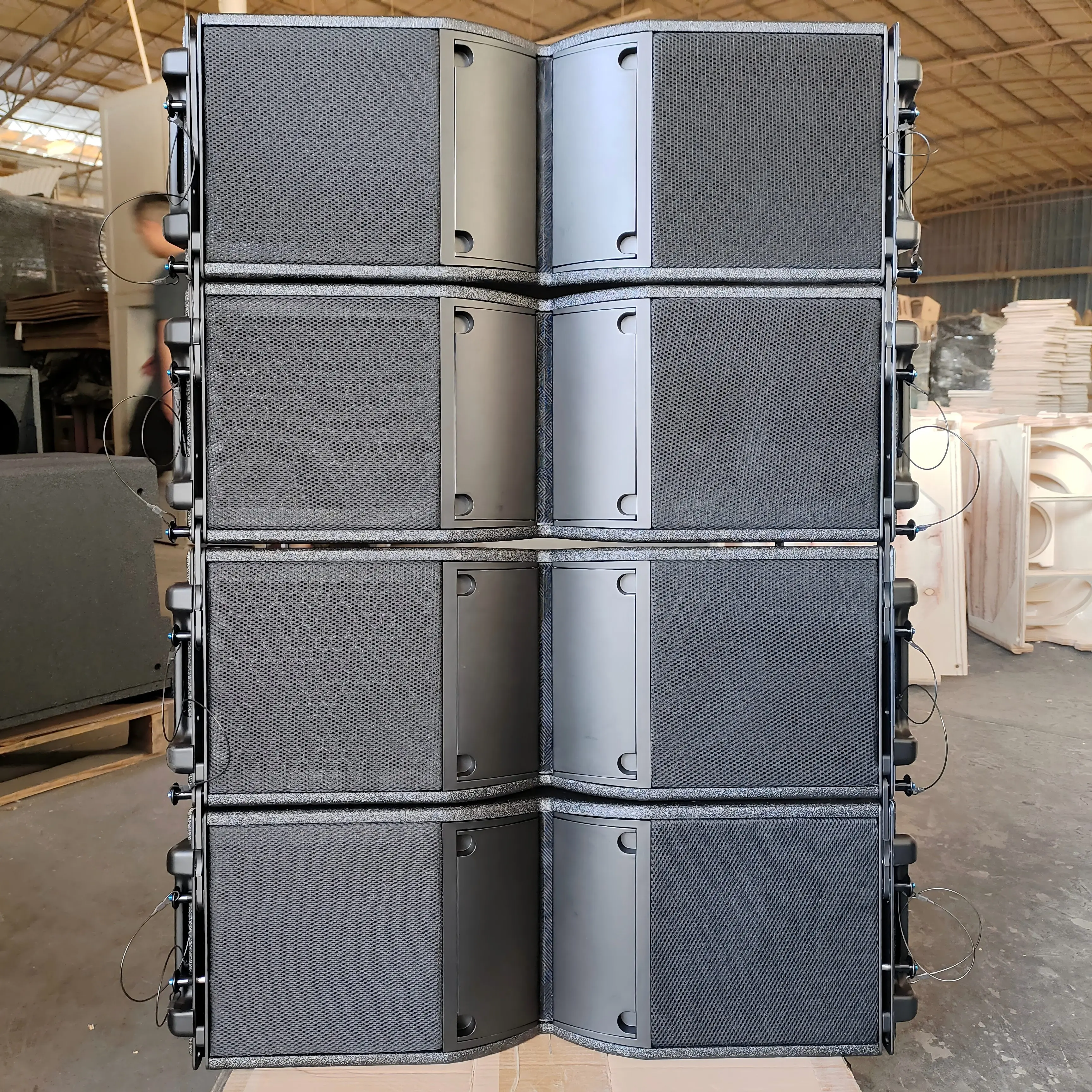 Shell Only K210 Double 10 Inch Passive Line Array 2 Way Speaker Cabinet Audio Stage DJ Professional Speaker Enclosure 2 Pieces