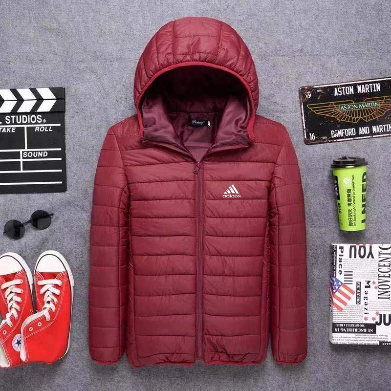 New men's printed cotton windbreaker jacket zipper warm clip classic fashion popular winter high quality cotton clothing 2024