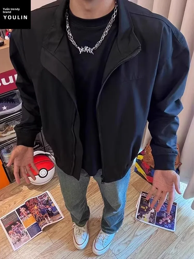 

Мужская водонепроницаемая куртка-пуховик для активного отдыха с воротником-стойкой в американском стиле, осенняя, с функцией защиты от ветра и дождя