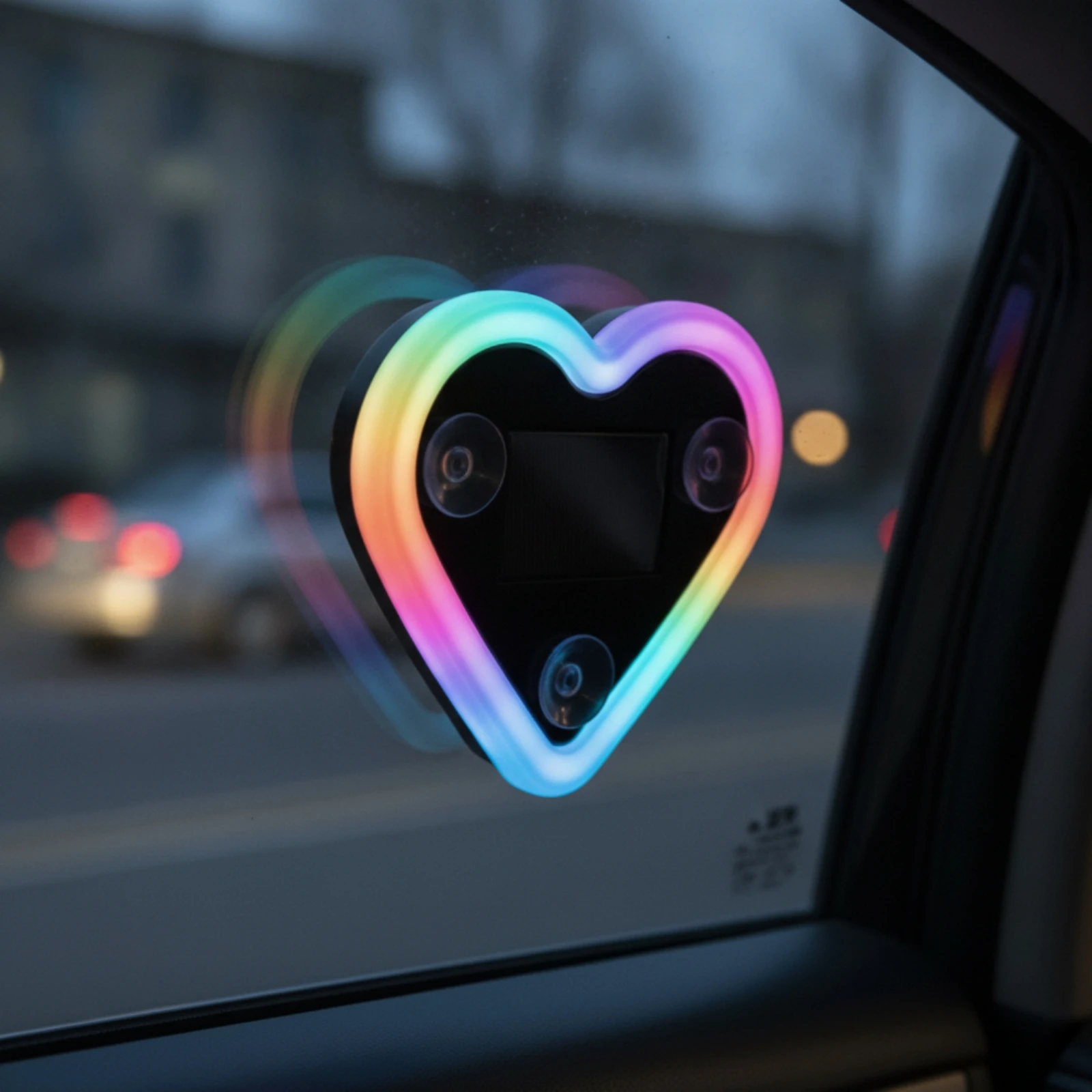 Car Window Light with Solar Panel Suction Cup Mount Car Window Light USB Rechargeable Easy Installation for Drivers