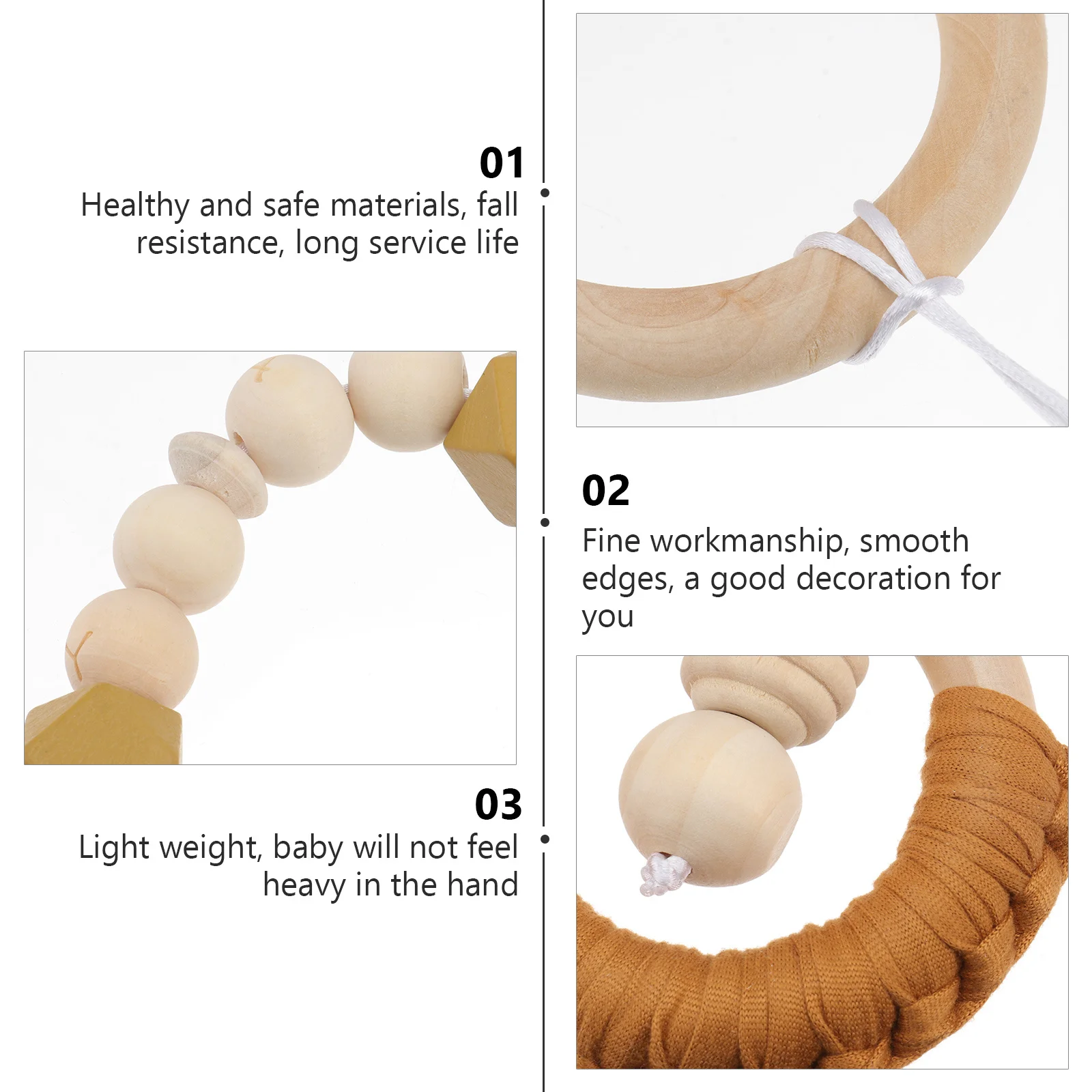 4 Stuks Houten Cirkel Baby Bijtringen Premium Materiaal Slijpen Baby Bijtring Creatief Ontwerp Home Decor DIY Foto Prop