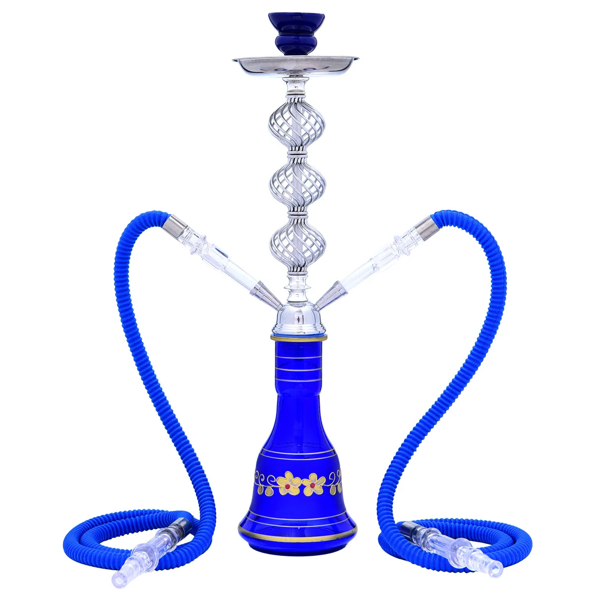 DEJAYA Glass Hookah Set 2 Hoses Shisha Pipe Narguile Completo Chicha Cachimba Smoking Accessories Club Party