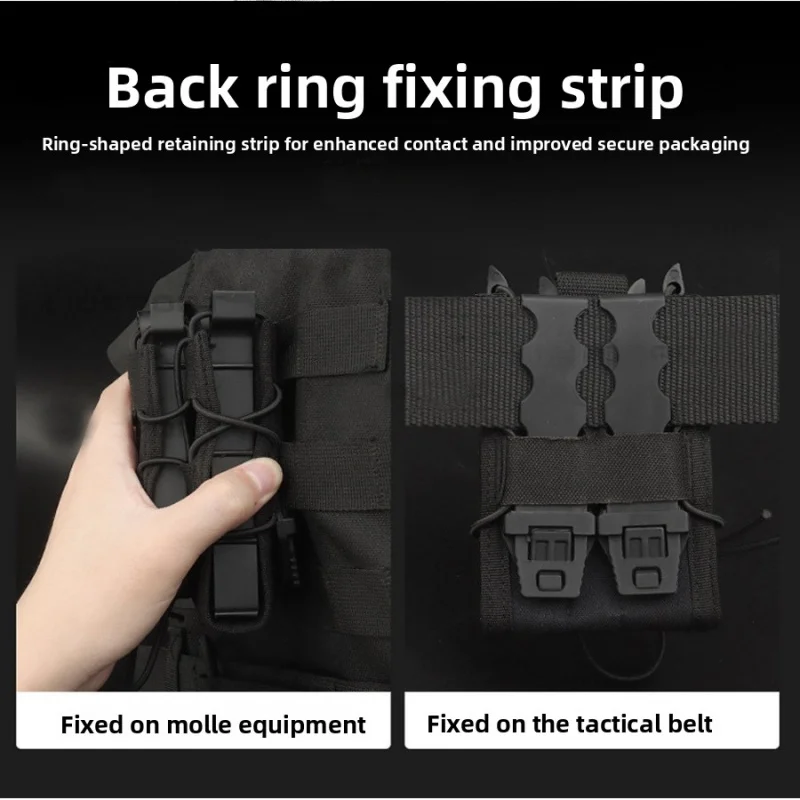 Elastic Nylon Tactical Magazine Pouch MOLLE Single Mag Holder Utility Carrier Outdoor Gear Accessory - view 4
