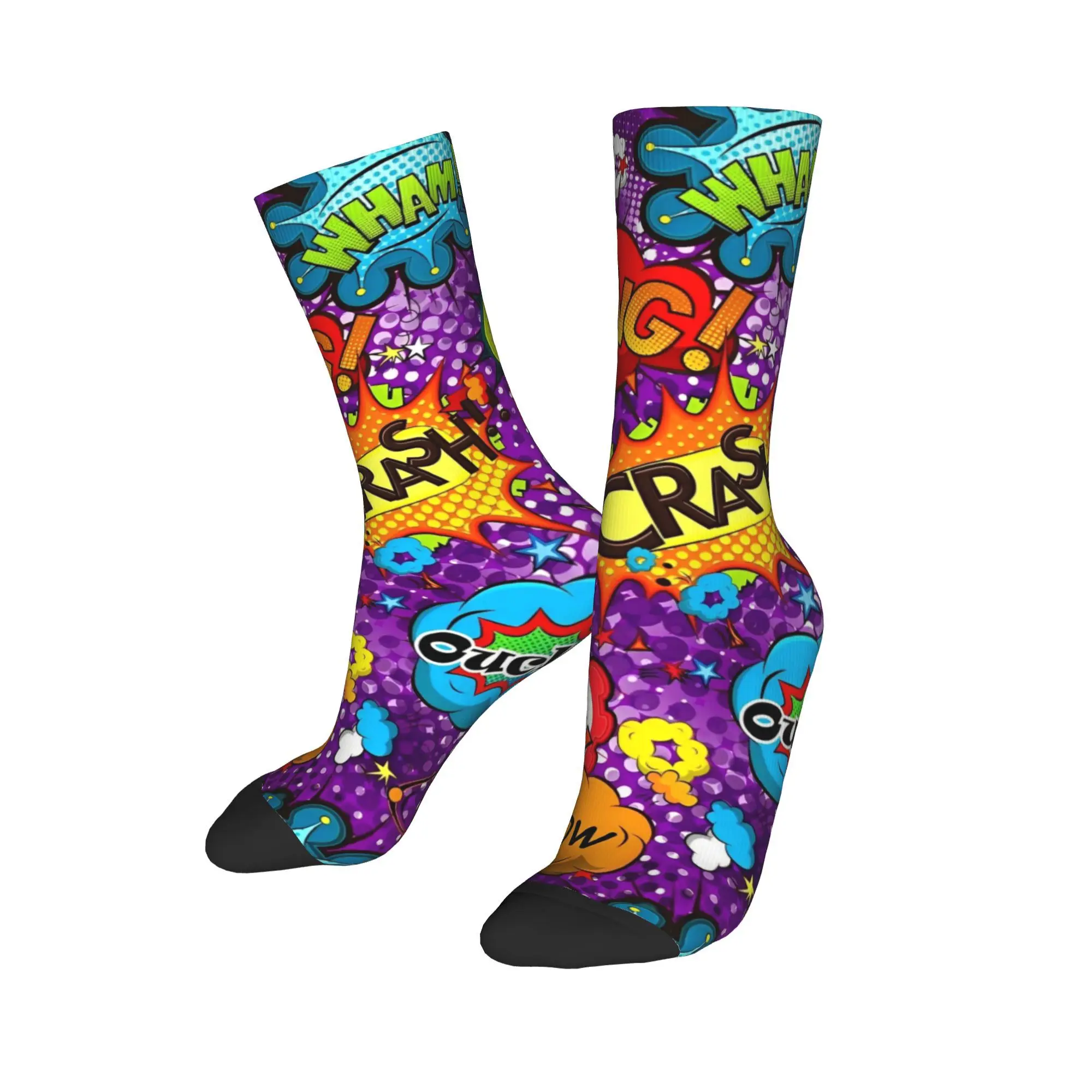 Men Women Comic Elements Seamless Pattern  Socks Soft Fashion  Socks Novelty Merchandise Middle Tube Crew Socks