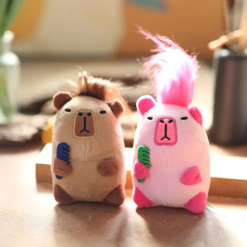 Stuffed Animals Plush Cute Capybara Pendant Plush Toy Bomb Doll Backpack Pendant Keychain Good Workmanship Brithday Present