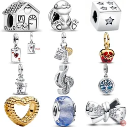 925 Silver Blue Starry Sky Galaxy Planet  Stars Tree of life  Shiny Beads Fit Original  Charm Bracelet DIY Jewelry