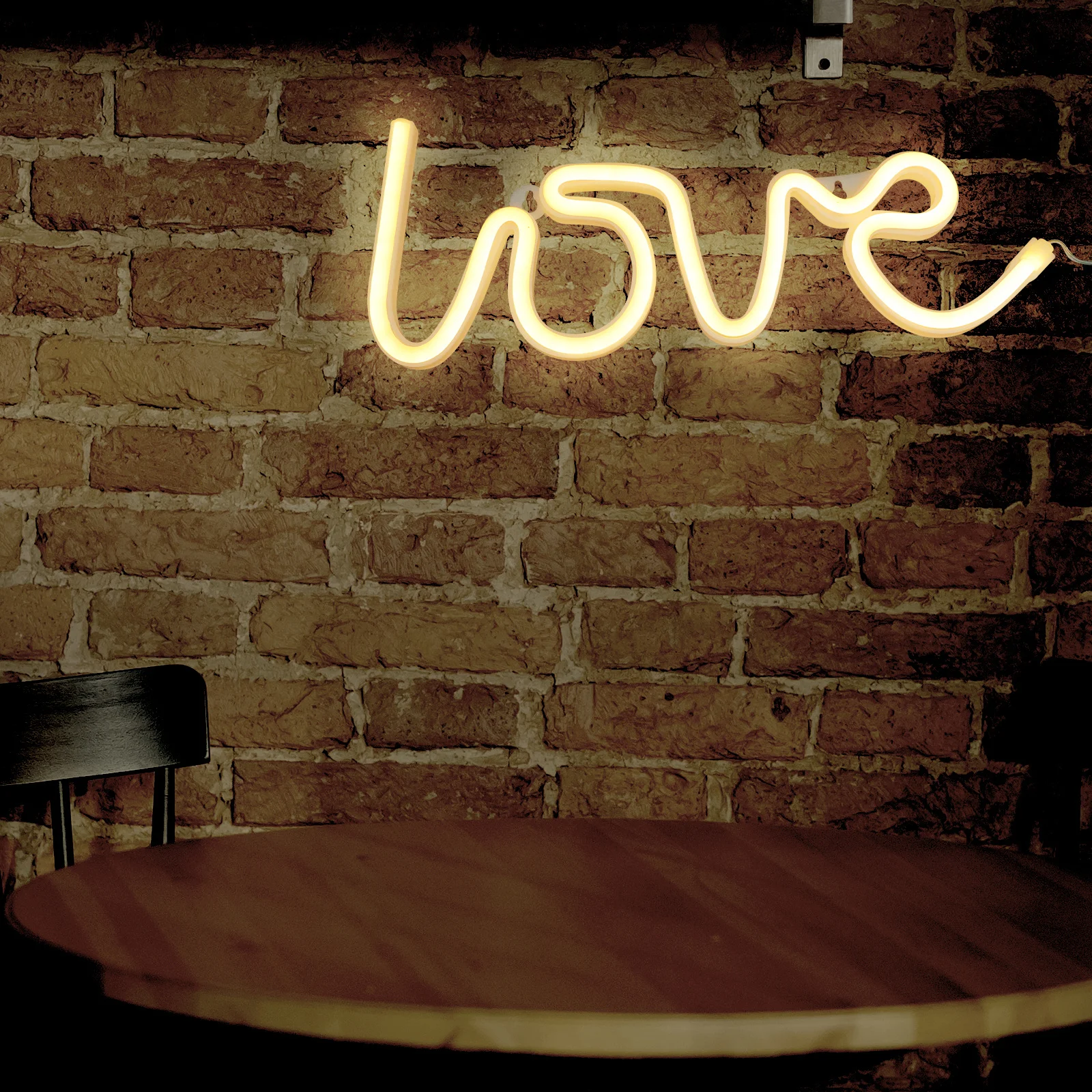 

1Set LED Neon Light Word Sign Yellow Light Decorative Night Lamp Energy Saving USB Rechargeable Waterproof Neon Atmosphere