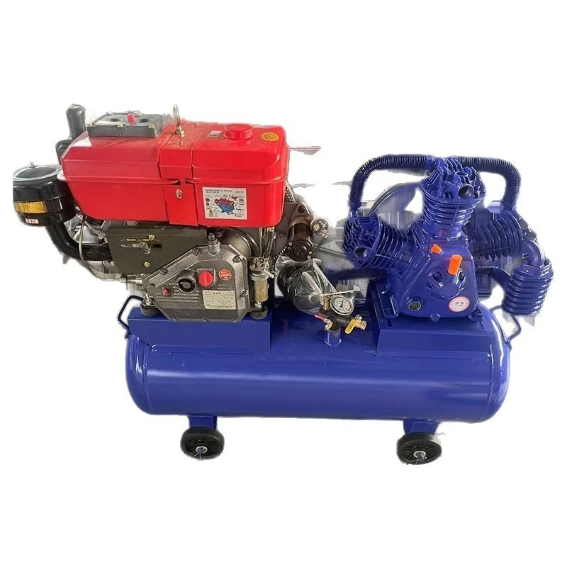 Deposit Custom Diesel 7.5hp 10hp 15hp Pressure Oil Lubricated Mobile Piston Air Compressor Industry-Specific Equipment