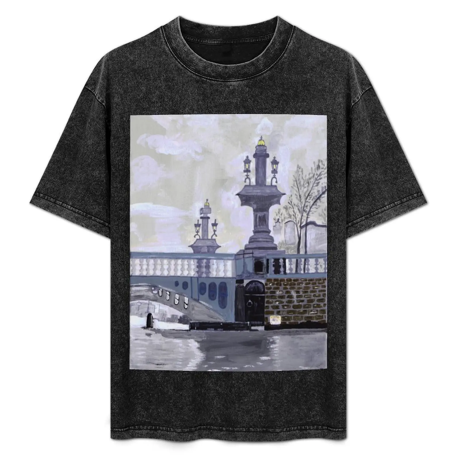 Winter Bridge - Original artwork by Dody Denman T-Shirt gifts for boyfriend new edition fashion shirts T-shirt men