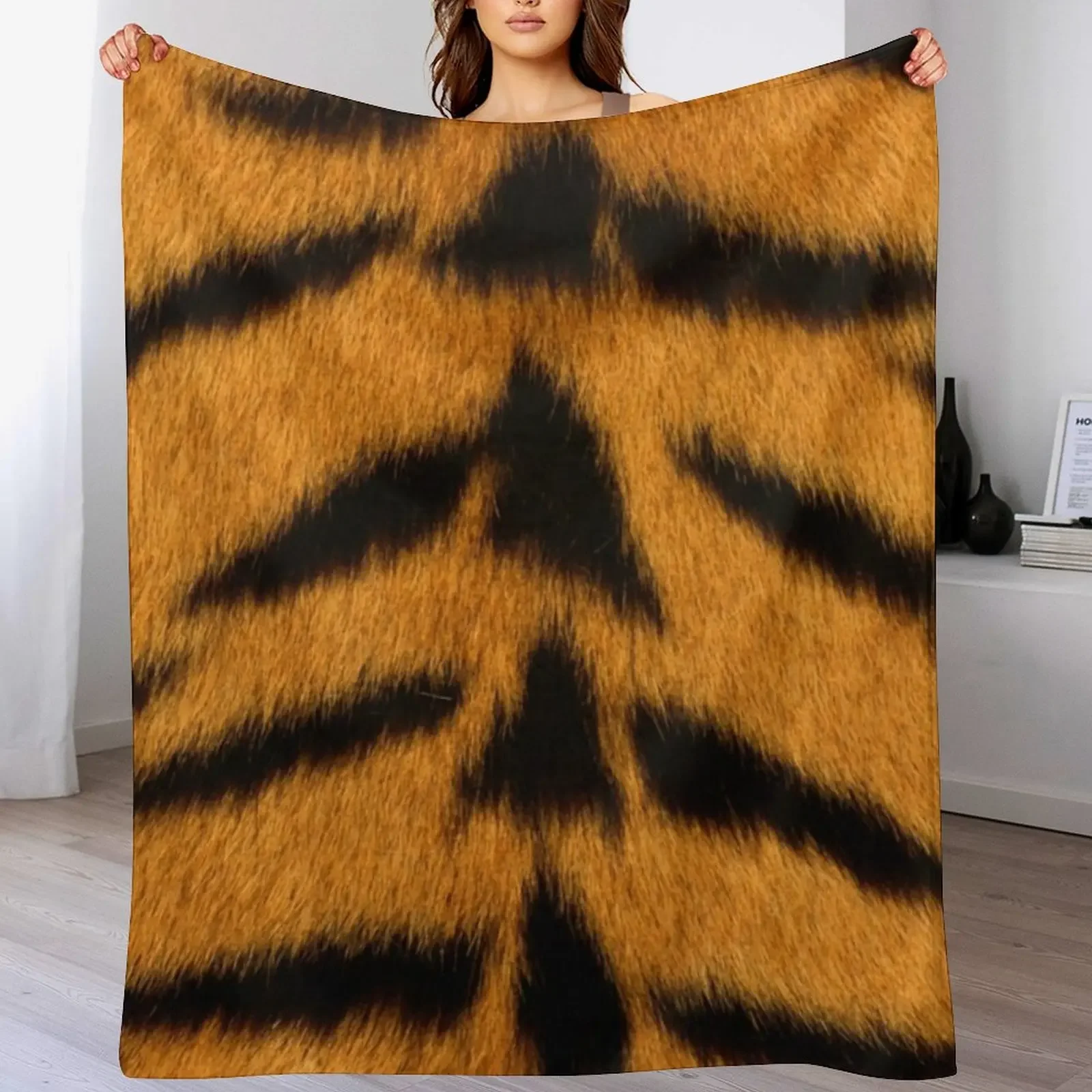 Tiger Print Design Throw Blanket Cozy Napping Blanket Gift for Mom Dad