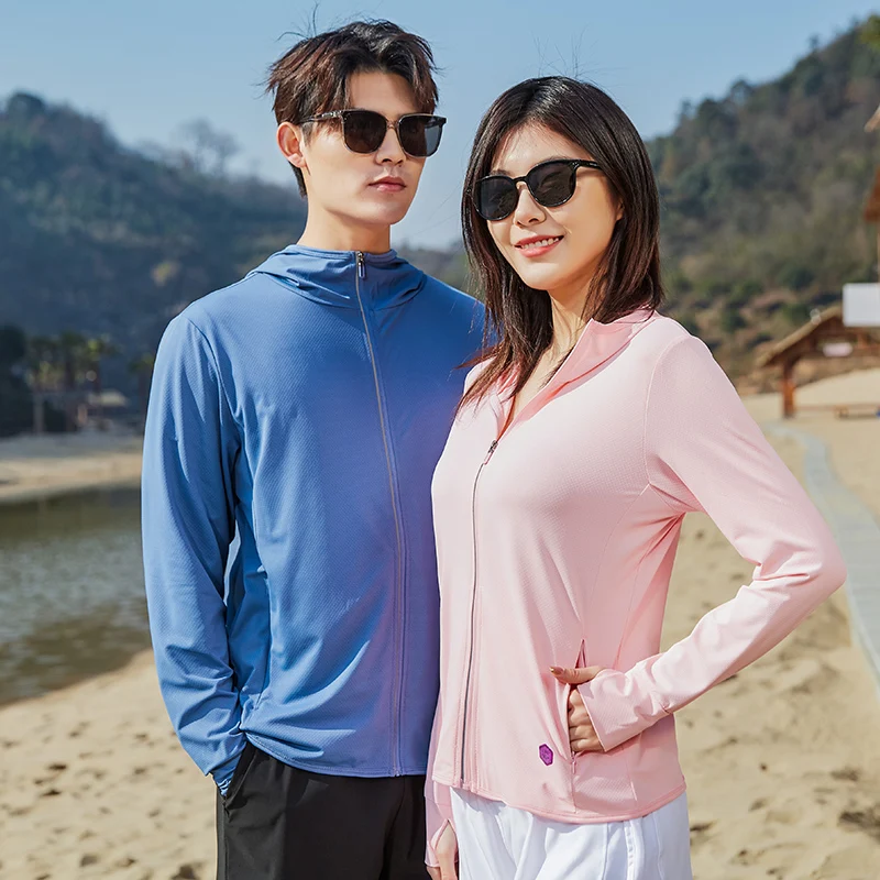 2024 New Summer Sunscreen Clothing Leisure Outdoor Bicycle Sports Hooded Coat Solid Color Breathable Camping windbreaker