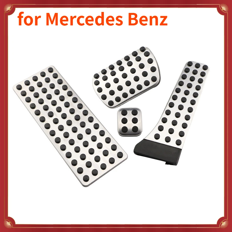 Stainless Steel Pedal AT for Mercedes Benz C E S GLK SLK CLS SL-Class W203 W204 W211 W212W210 AMG Accelerator Brake Footrest Pad