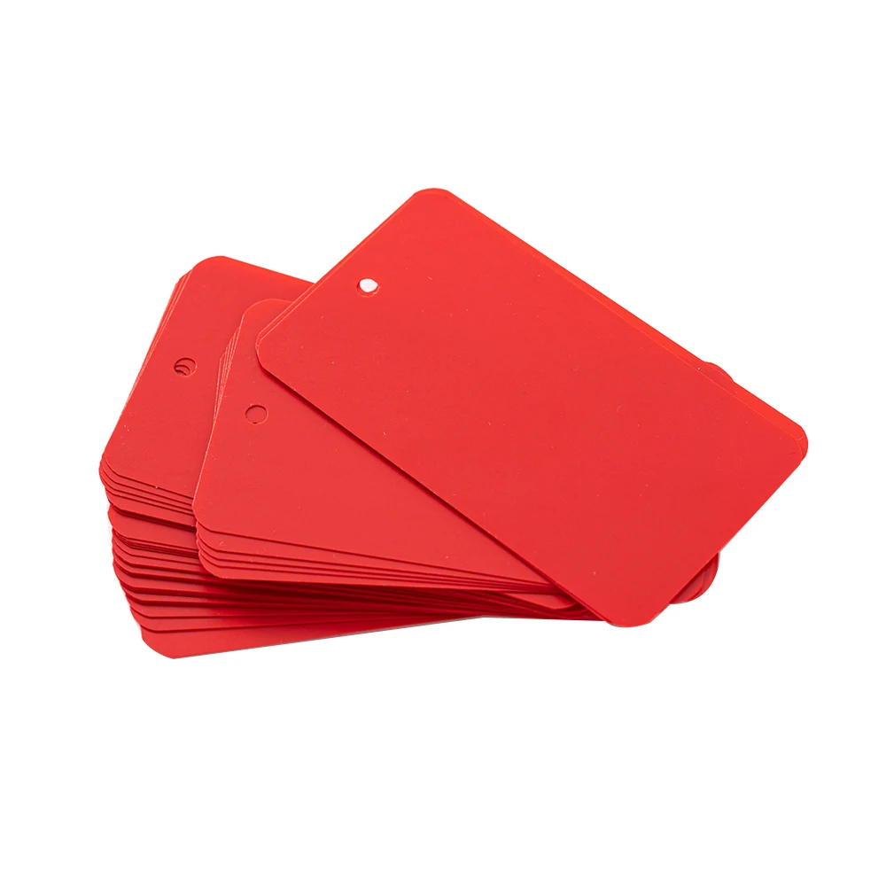 50pcs/Lot Blank PVC Hang Tags Plastics Colorful Waterproofing Label Clothing Garment Jewelry Cards Accessories Display Packing