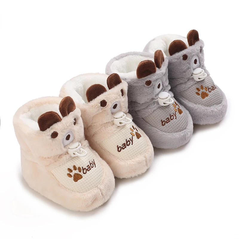 

Thickened Baby Shoes For Autumn And Winter Baby Warm And Windproof Learning Shoes Anti Fall And Plush Baby Cotton Shoes