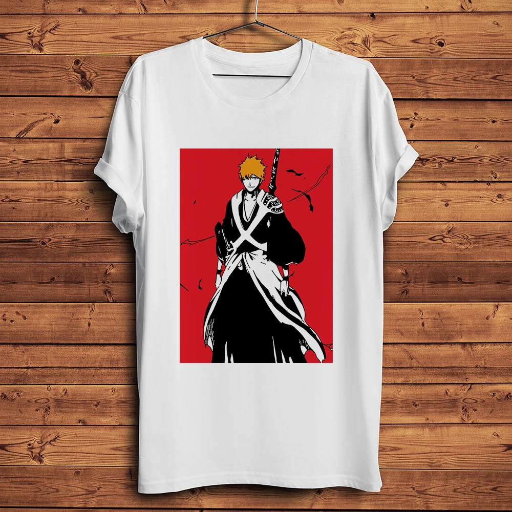 BLEACH Kurosaki Ichigo funny anime t-shirt ,men new white casual tshirt ,manga unisex streetwear t-shirt