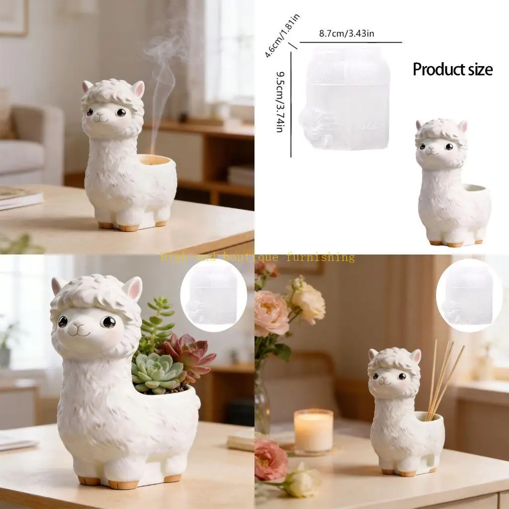 

L9NB Sheep Figurine Silicone Molds For Resin Casting Cup Pencil Holder