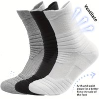 3 Pairs of Men's Socks, Tight Fitting Stockings, Breathable Basketball, Sports, Cycling Socks,moisture Wicking and Sweat Wicking