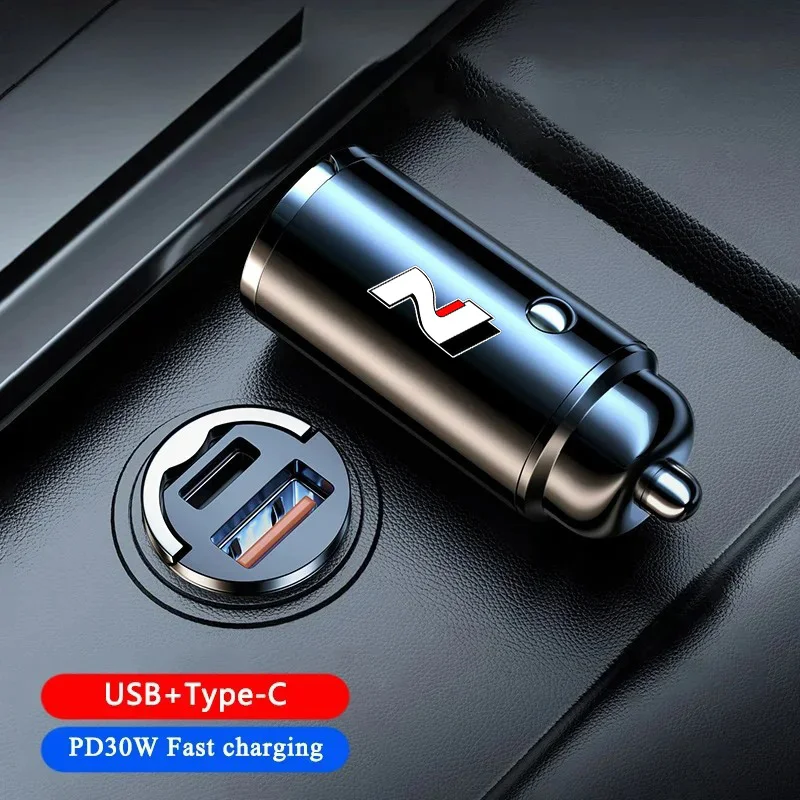 Car Cigarette Lighter Fast Charger Adapte USB PD Type-C Convert Plug For Hyundai N LINE i10 i30 i20 Sonata Accent Tucson IX35