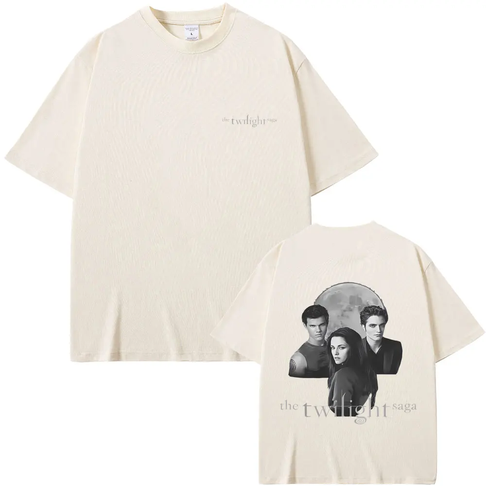 Movie Twilight Vampire Robert Pattinson Edward Cullen Bella Jacob Black Graphic T-shirt Men Women Casual Retro Oversized T Shirt