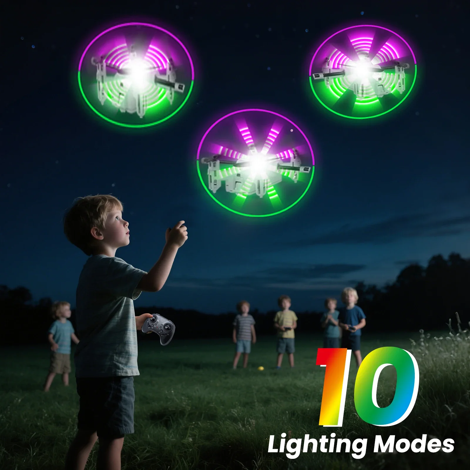 Mini Drone Stunt Dron Su Droni da corsa telecomandati Micro Quadcopter Luce fredda Rotazione a 360° Elicottero Rc Aerei Giocattoli Ragazzi