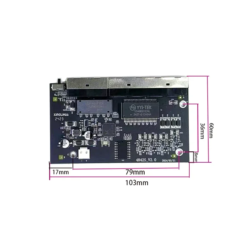 6 port 10/100M 4port 802.3at/af poe in/out 48v dengan 2port uplink/nvr modul sakelar industri