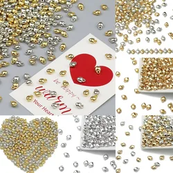 50pcs/lot 6 8 10mm Heart Shape Gold Color CCB LOVE Beads Pendant Loose Beads For Jewelry Making Accessories DIY Bracelet Earring