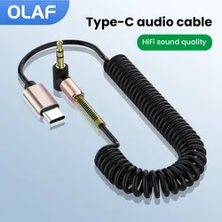 Olaf 3.5mm Jack Audio Cable Type C/3.5mm to 3.5mm Male Car Spring Retractable AUX Cable Adapter For Phone Car Speaker