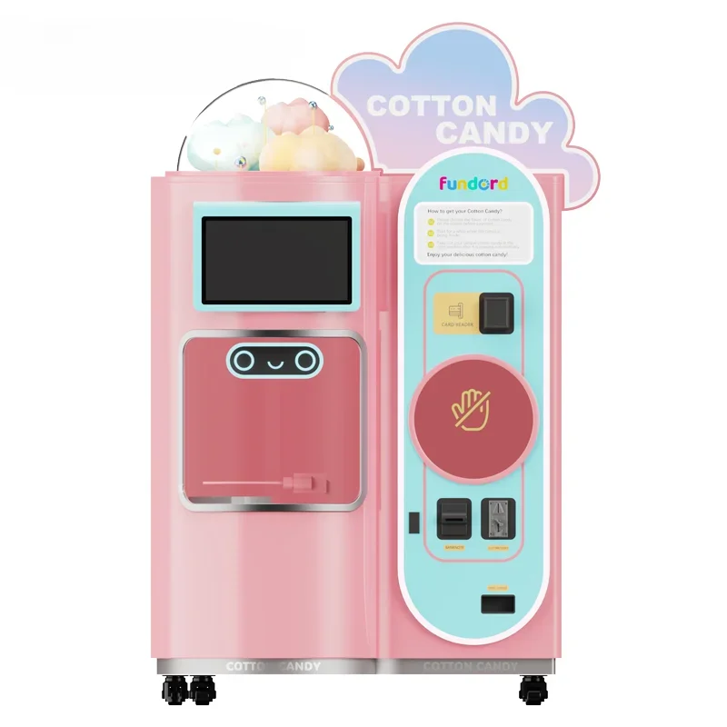 sweet food fully automatic cotton candy vending machine for party