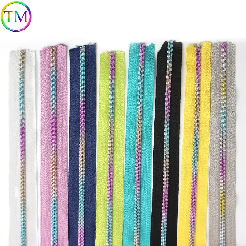 

20-50 Yards Colorful Metal Zippers Close-End Nylon Coil Zipper For Sewing Bag Decorative Tools Garment Purse Accessories