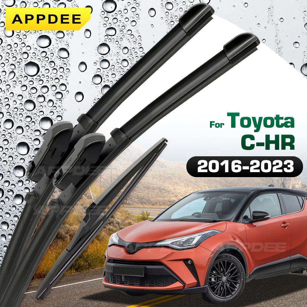 

Набор силиконовых и резиновых щеток стеклоочистителя LHD и RHD для Toyota C-HR CHR 2016-2023 Щетки для лобового стекла и окон