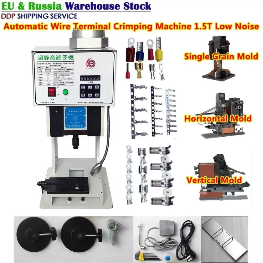 

2024 Hot Low Noise 1.5T Terminal Crimper Wire Terminal Crimping Machine Automatic with Vertical/Horizontal Mold Cable Crimp Tool