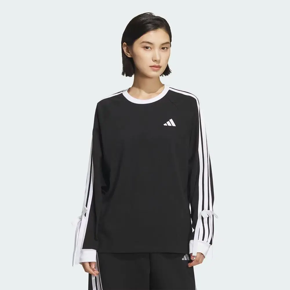 Adidas Dance Ls Tee2 T-Shirt for Women, Sports Casual, Comfortable, Versatile Design, Simple Pullover, Long Sleeves, Raglan Sleeves Kg3858