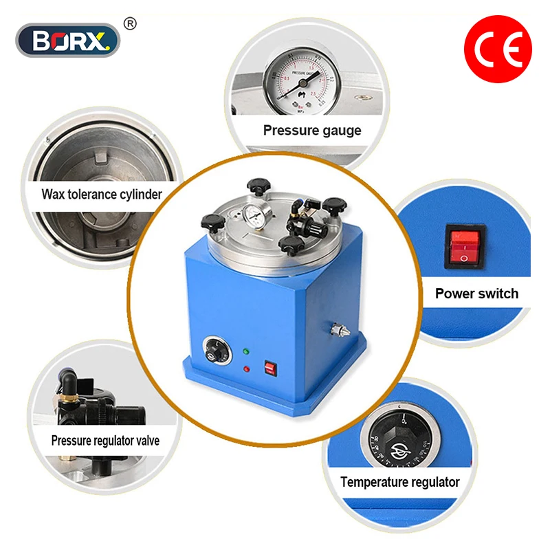 Pneumatic Wax Filling Machine Precise Temperature Control Easy Operation Round Drum Four Sided Wax Injection Machine