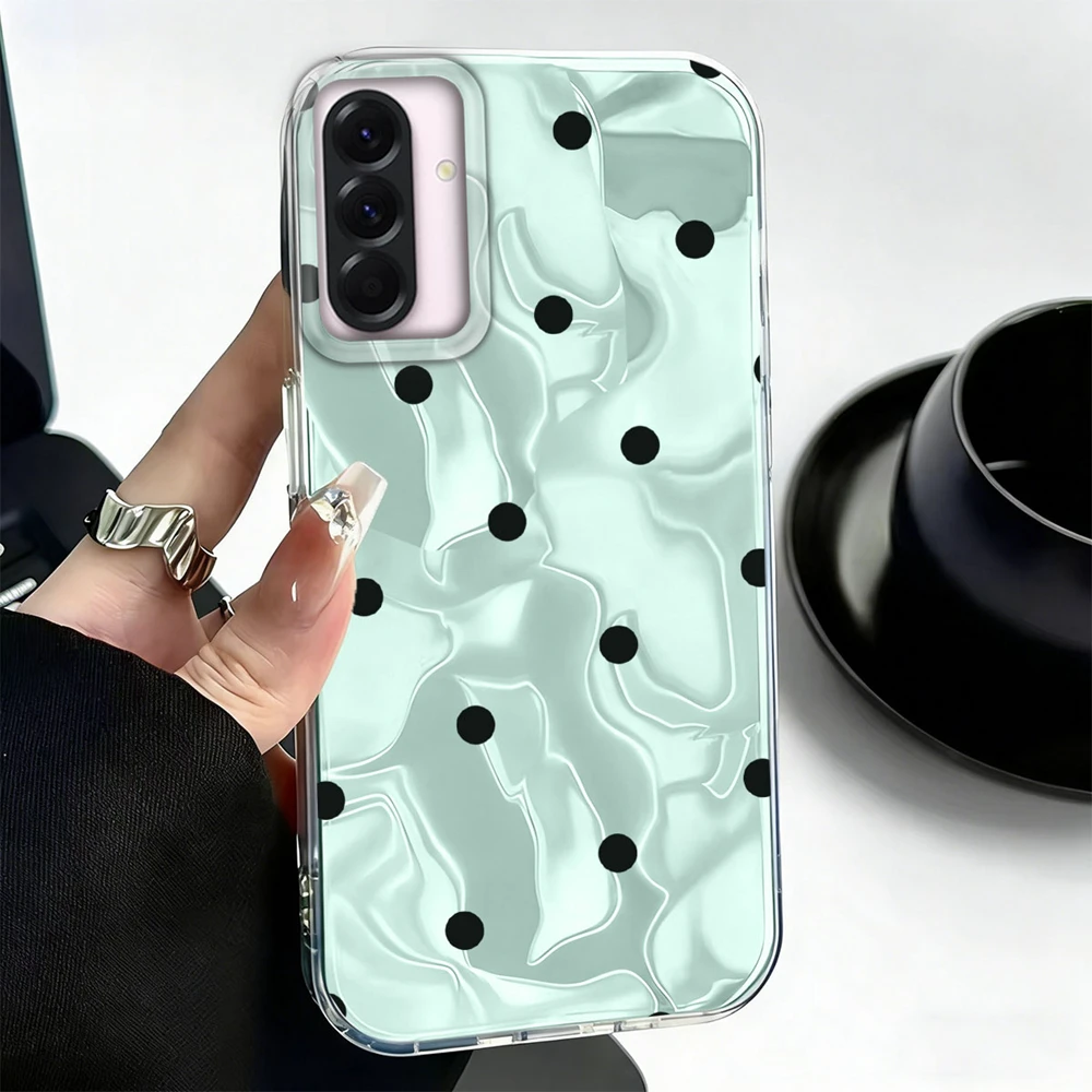 Elegant Phone Case For Samsung Galaxy A16 A56 A54 A07 A55 A17 A37 A15 A57 Artistic Colorful Circular Dots Cover Women Water Wave