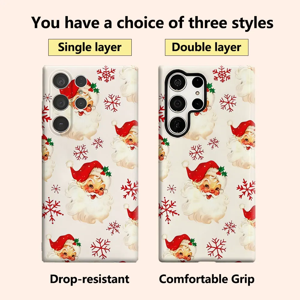 Vintage Santa Claus Luxury Fashion Full Lens Protective Case for Samsung Galaxy S26 S25 S24 A56 A36 Plus Ultra