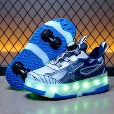 

Детская обувь для катания на роликах с четырьмя колесами и светодиодной подсветкой для детей, светящиеся спортивные светящиеся кроссовки для мальчиков и девочек, скейтборд, зарядка через USB