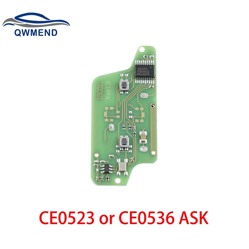 

QWMEND ASK 2B Remote Flip Car Key Electronic Board For Peugeot 307 308 408 407 207 Citroen C2 C3 C4 PICASSO ID46 CE0536/CE0523